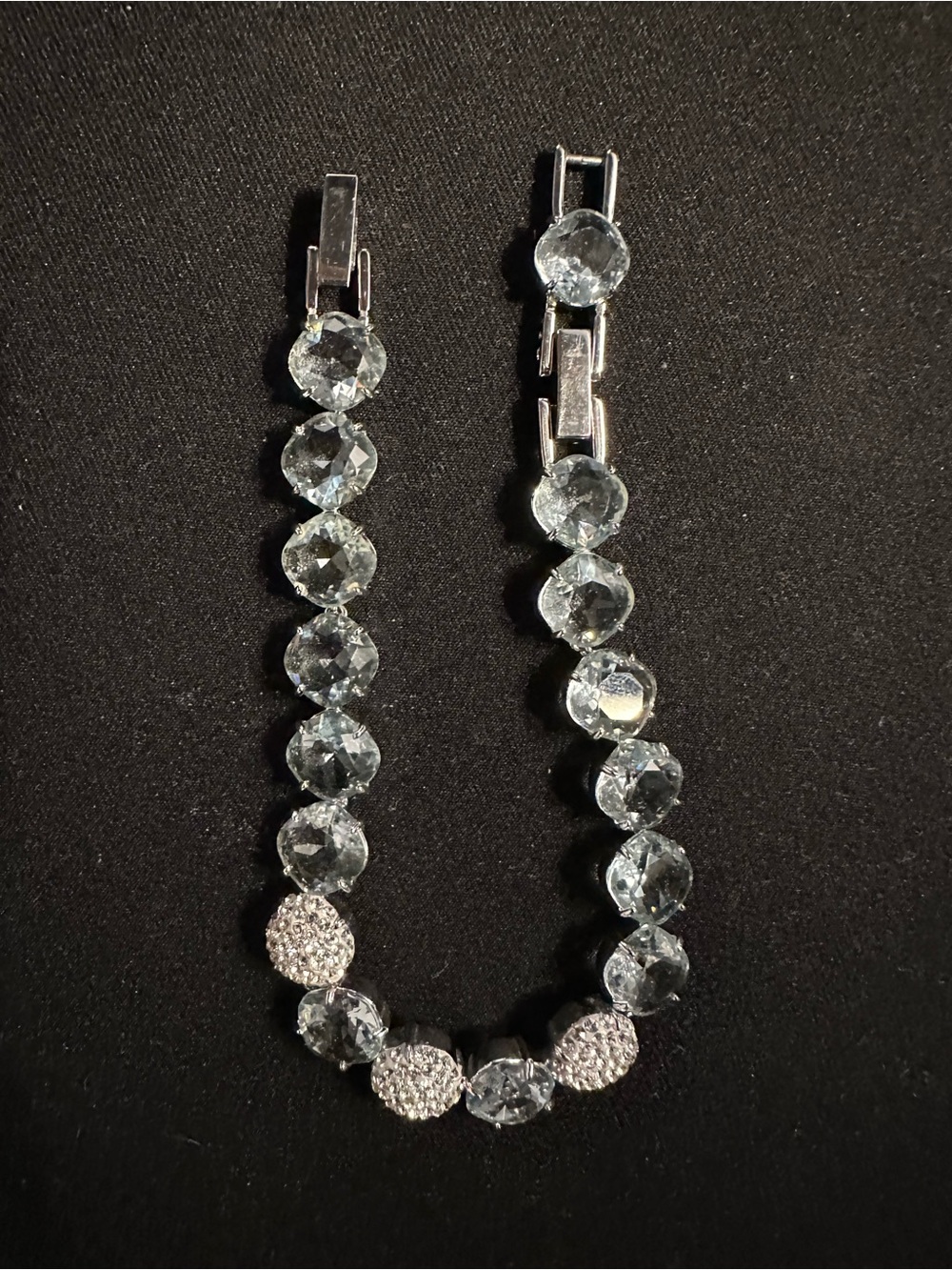 Swarovski Silver Bracelet with Clear Crystals and Pave Accents